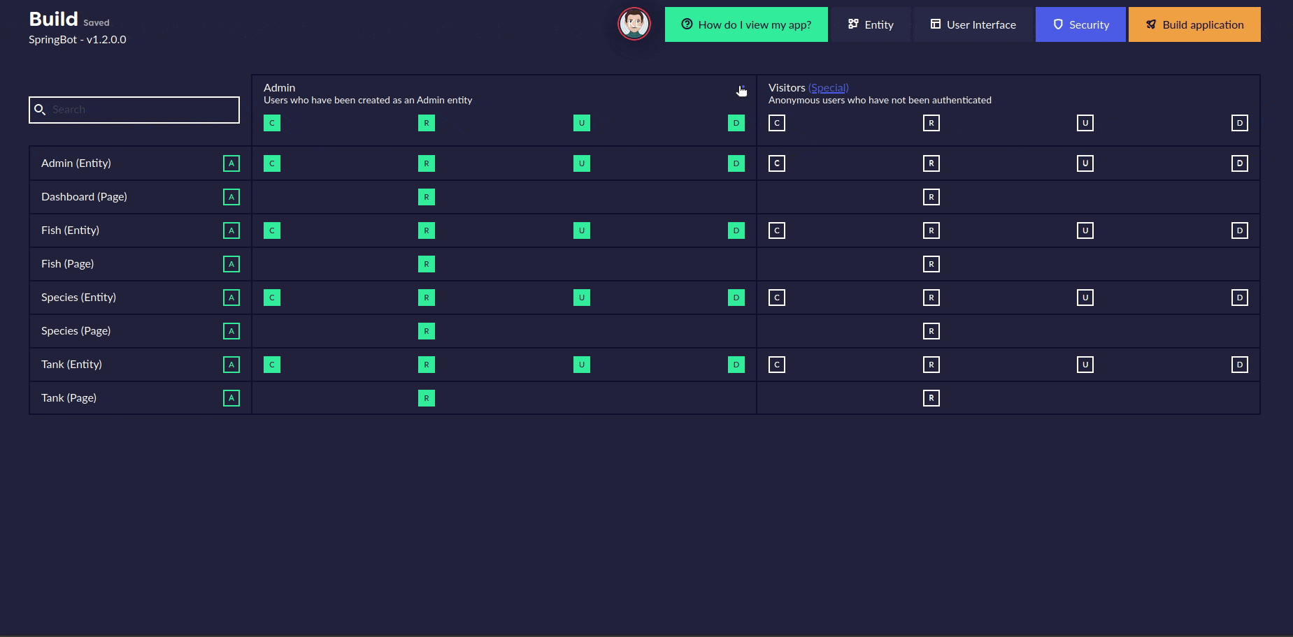 Backend access setting gif